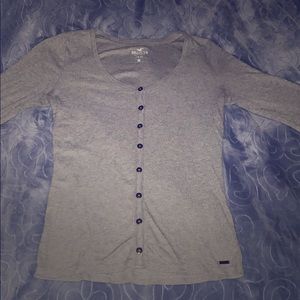 Long sleeve gray button down shirt from Hollister